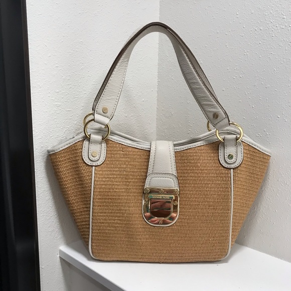 MICHAEL Michael Kors Handbags - Michael Kors Charlton md straw leather tote NWT